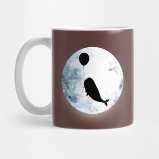 A whale with and  balloon fly to the moon Mug